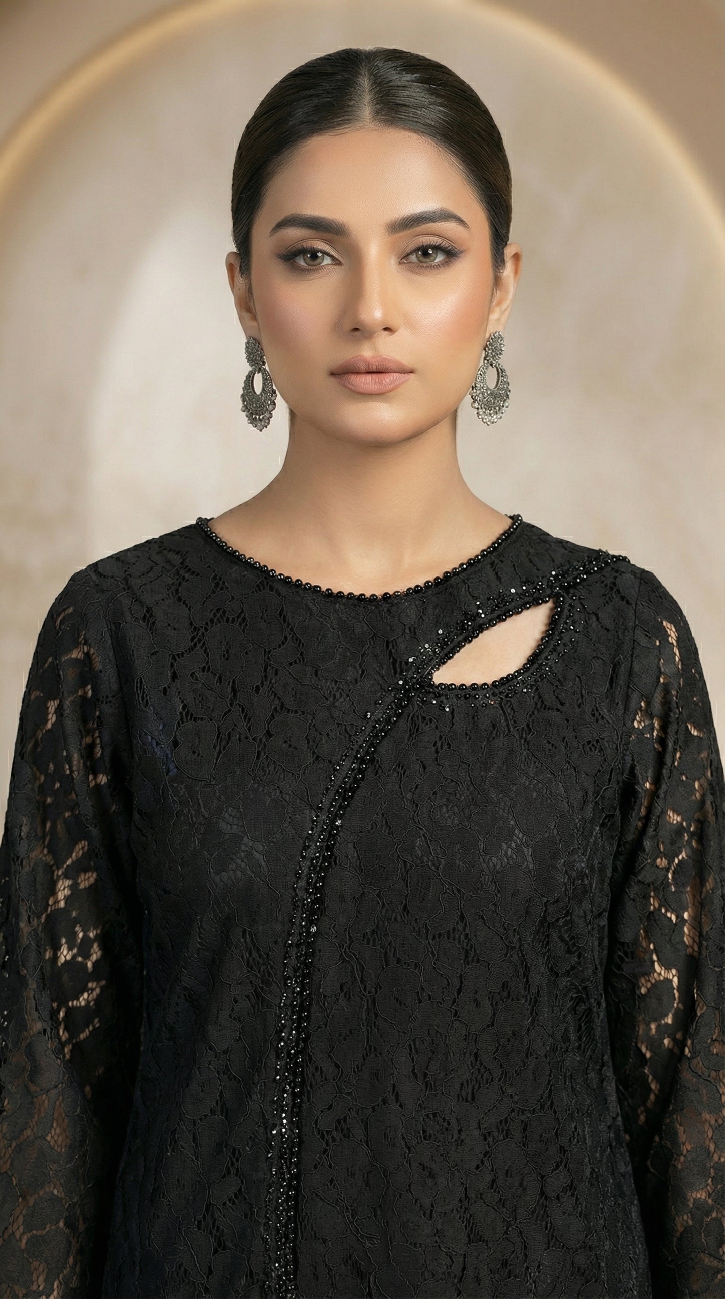 Midnight Elegance – Premium Chantelle-Style Floral Lace 3-Piece Ensemble